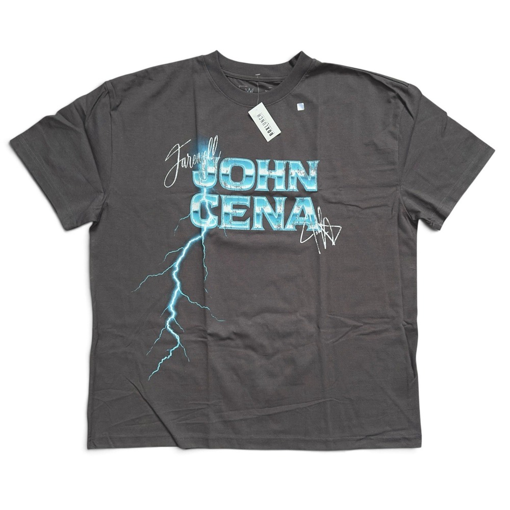 WWE John Cena "Farewell Tour" Lightning Graphic Gray Shirt Size XL